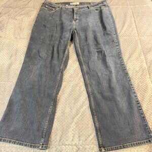 Faded Glory Mens Straight Leg Stretch Denim Jeans Dark Wash Blue 40x29